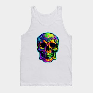 Colorful melting Skull head design #4 Tank Top